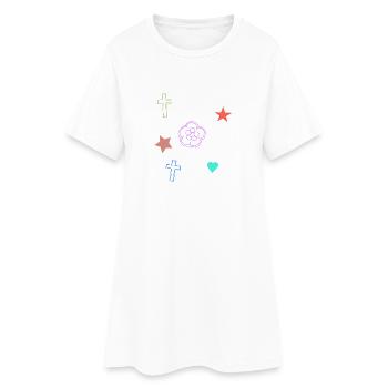 Étoile de la Fleur Croix - Robe T-shirt Femme - blanc - Devant