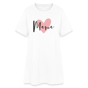 Maman au cœur – Aimer le design de texte - Robe T-shirt Femme - blanc - Devant