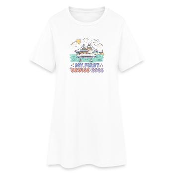 Ma première croisière en 2026 - Robe T-shirt Femme - blanc - Devant