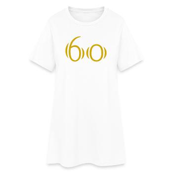 60. 60 JAHRE. 60-JÄHRIGES JUBILÄUM. 60. GEBURTSTAG. - Frauen T-Shirt-Kleid - Weiß - Vorne