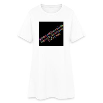 Rainbow Typography on Black Background - Women’s T-Shirt Dress - white - Front
