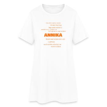 Annika als Spruch - Frauen T-Shirt-Kleid - Weiß - Vorne