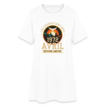 Légende Née Avril 1972 Édition Limitée - Robe T-shirt Femme - blanc - Devant