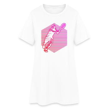 Idée cadeau pour un tennis avec tennis - Robe T-shirt Femme - blanc - Devant