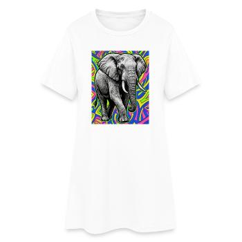 elephant - Women’s T-Shirt Dress - white - Front