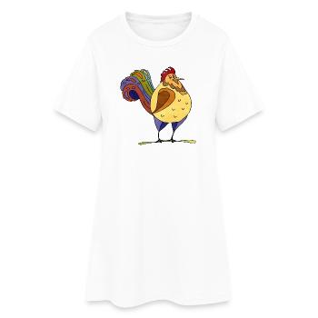 Coq - Robe T-shirt Femme - blanc - Devant