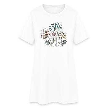 Fleur - Robe T-shirt Femme - blanc - Devant