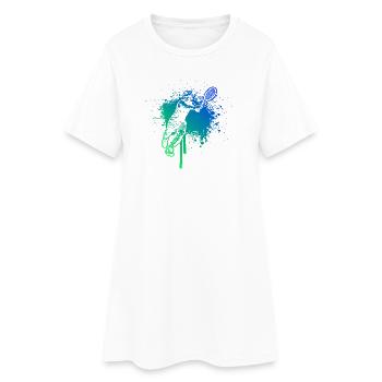 Geschenkidee für einen Tennis mit Tennis - Frauen T-Shirt-Kleid - Weiß - Vorne