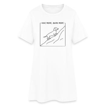 Hike More Bark More - Frauen T-Shirt-Kleid - Weiß - Vorne