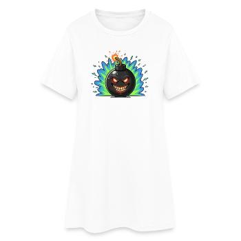 Boule de bombe en colère néonburst - Robe T-shirt Femme - blanc - Devant