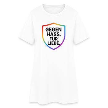 Bouclier contre la haine pour l’amour - Robe T-shirt Femme - blanc - Devant