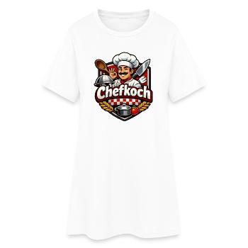 Chefkoch Cartoon Motiv Küchenheld - Frauen T-Shirt-Kleid - Weiß - Vorne