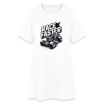 Course de tracteurs à pelouse Course de tondeuses à gazon - Robe T-shirt Femme - blanc - Devant