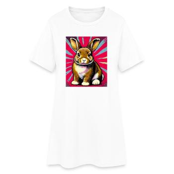 lapin - Robe T-shirt Femme - blanc - Devant
