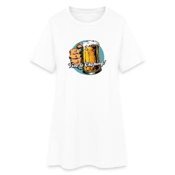 VIVE LE CHOPING ! - humour bière et shopping - Robe T-shirt Femme - blanc - Devant