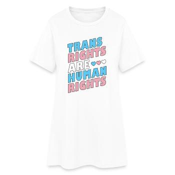 LGBTQ Pride Month - Trans Rights Are Human Rights - Women’s T-Shirt Dress - white - Front