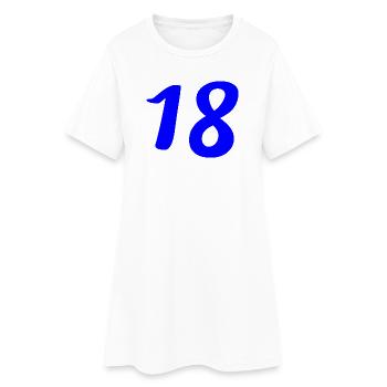 18. 18 ANS. 18e ANNIVERSAIRE. ANNIVERSAIRE 18 ANS. - Robe T-shirt Femme - blanc - Devant