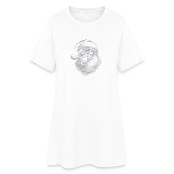 Langue du Père Noël noir et blanc - Robe T-shirt Femme - blanc - Devant