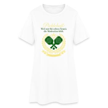 Pickleball Tennis Motivation Wappen Design - Frauen T-Shirt-Kleid - Weiß - Vorne