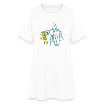 NUR DAS IST ALLES - Frauen T-Shirt-Kleid - Weiß - Vorne