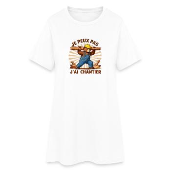 Je peux pas j'ai chantier - Robe T-shirt Femme - blanc - Devant