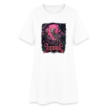 Tropical Skeleton Sunset - Women’s T-Shirt Dress - white - Front