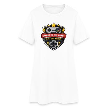 Gaming ist keine Hobby – Mission - Frauen T-Shirt-Kleid - Weiß - Vorne