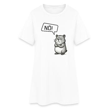 Nö! Hamster – Kleiner Sturkopf sagt Nein - Frauen T-Shirt-Kleid - Weiß - Vorne