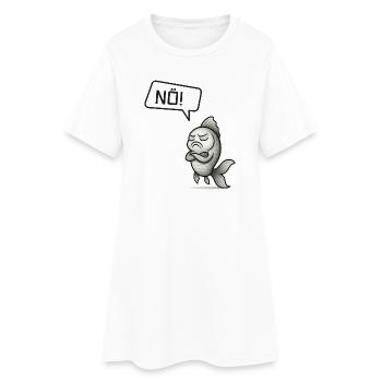 Sturer Fisch sagt NÖ! – Witziges Design - Frauen T-Shirt-Kleid - Weiß - Vorne