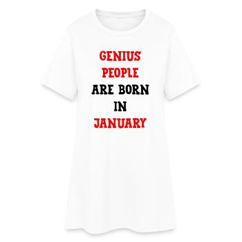 Anniversaire Bébé Génies de Janvier Humour - Robe T-shirt Femme - blanc - Devant