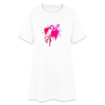 Geschenkidee für einen Tennis mit Tennis - Frauen T-Shirt-Kleid - Weiß - Vorne