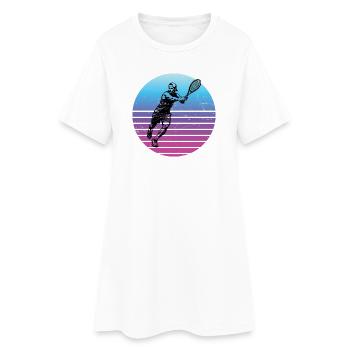 Geschenkidee für einen Tennis mit Tennis - Frauen T-Shirt-Kleid - Weiß - Vorne