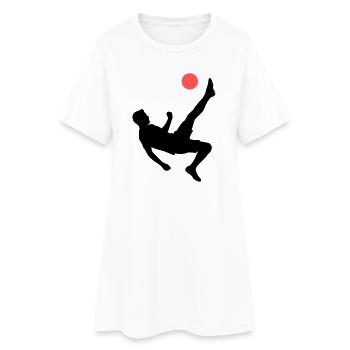 Dynamic overhead kick football - Women’s T-Shirt Dress - white - Front