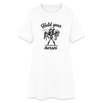 Drôle. Du calme. - Robe T-shirt Femme - blanc - Devant