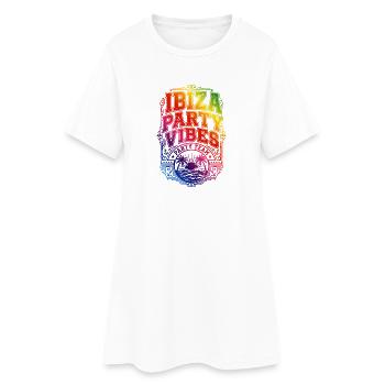 Ambiances colorées de la fête à Ibiza - Robe T-shirt Femme - blanc - Devant
