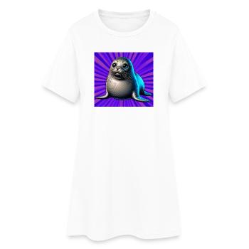 Siegel - Frauen T-Shirt-Kleid - Weiß - Vorne