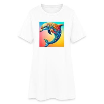 dauphin - Robe T-shirt Femme - blanc - Devant