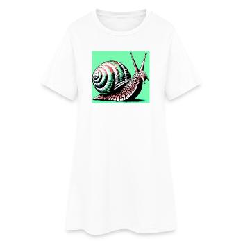 Escargot - Robe T-shirt Femme - blanc - Devant