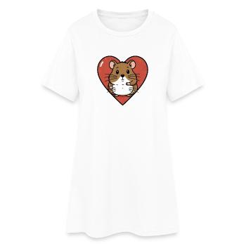 Conception de câlins de hamster au cœur - Robe T-shirt Femme - blanc - Devant