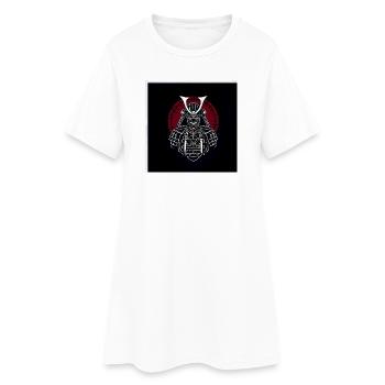Samurai-Helm mit rotem Wappen - Frauen T-Shirt-Kleid - Weiß - Vorne