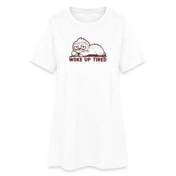 Je me suis réveillé fatigué - Robe T-shirt Femme - blanc - Devant