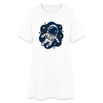 Kosmischer Astronaut in der Sternennacht - Frauen T-Shirt-Kleid - Weiß - Vorne