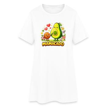 Mamacado Avocado - Lustiges Mama Kawaii Design - Frauen T-Shirt-Kleid - Weiß - Vorne