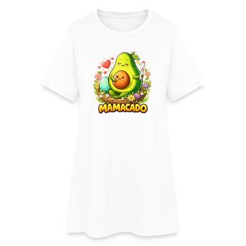 Mamacado Avocado - Lustiges Mama Kawaii Design - Frauen T-Shirt-Kleid - Weiß - Vorne