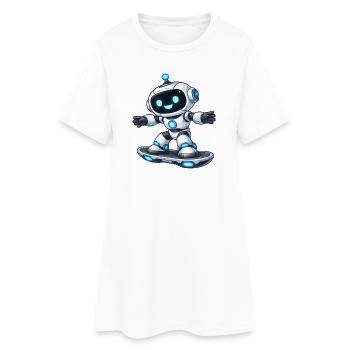 Robot Hoverboard - Robe T-shirt Femme - blanc - Devant