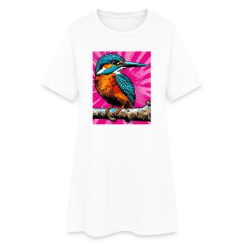 martin-pêcheur - Robe T-shirt Femme - blanc - Devant