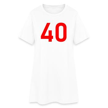 40. 40 ANS. 40e ANNIVERSAIRE. ANNIVERSAIRE 40 ANS. - Robe T-shirt Femme - blanc - Devant