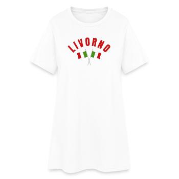Livorno Italian Flags Crest  - Women’s T-Shirt Dress - white - Front