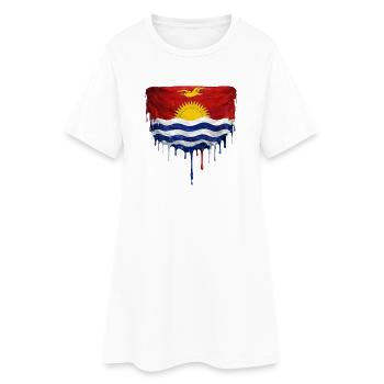 Dripping Kiribati flag - Women’s T-Shirt Dress - white - Front