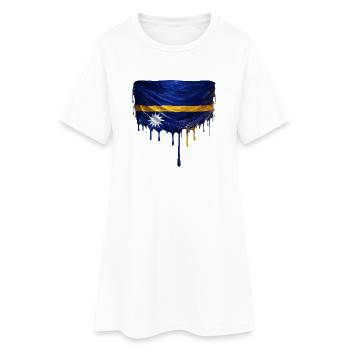 Art de la chute du drapeau Nauru - Robe T-shirt Femme - blanc - Devant